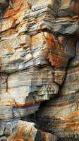 Stratified Rock Cliff Detail photo