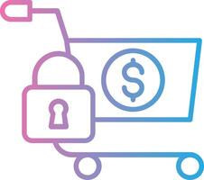 Secure OnLine Gradient Multi Circle Shopping Line Gradient Icon Design vector