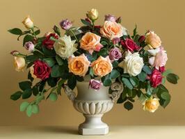 Elegant Roses In Classic Urn photo