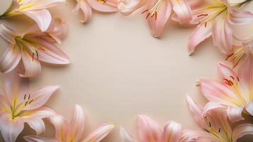 Lilies Frame Neutral Space photo