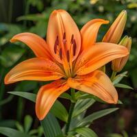 Vivid Orange Lily Close-Up photo