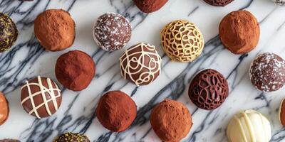 Assorted Handmade Truffles Overhead photo