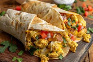 Savory Breakfast Burrito with Eggs photo