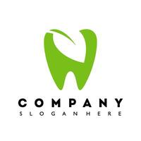 green dental logo design template illustration vector