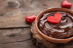 Chocolate Ganache with Heart Candy photo