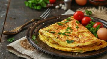 su cama queso tortilla con Tomates foto