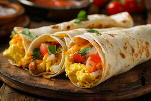 Savory Breakfast Burrito with Eggs photo