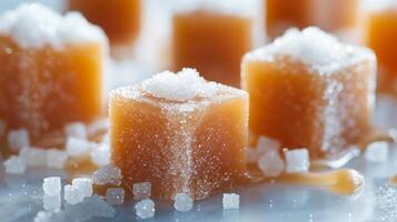 Caramel Cubes With Sugar Crystals photo