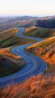 Winding Road At Golden Hour photo