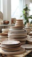 Ceramic Plates Stacked Elegance photo