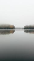 Misty Lakeside Autumn Morning photo