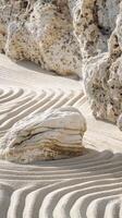 Textured Stones Zen Sand Patterns photo