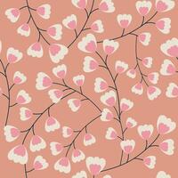 Flowers and leaves, cute horizontal summer seamless pattern. vector