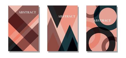 Covers of abstract dynamic symbols with bold geometric shapes, for web background, poster design, cover. vector