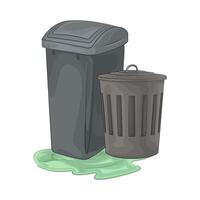 Illustration of trash bin vector