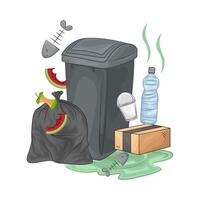 Illustration of trash bin vector