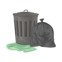 Illustration of trash bin vector