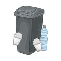 Illustration of trash bin vector