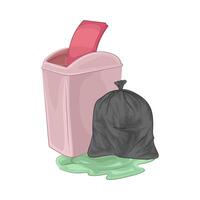 Illustration of trash bin vector