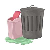 Illustration of trash bin vector