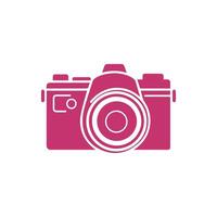 Camera icons set, blue and pink version, isolated on white background. vector