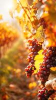 Vibrant Vineyard in Autumn photo