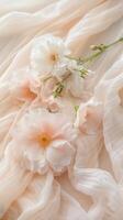 Ethereal Flowers on Silk Drapery photo