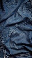 Textured Blue Denim Fabric photo