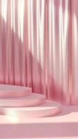 Pink Satin Fabric and Stages photo