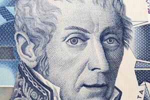 Alessandro Volta a closeup portrait from Italian money photo