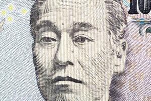 fukuzawa yukichi un de cerca retrato desde japonés dinero foto