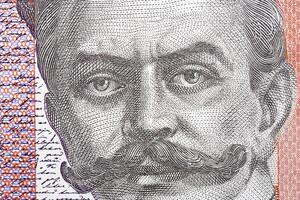 Ivan Cankar a closeup portrait from Slovenian money photo