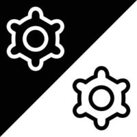 Setting icon, Outline style, isolated on Black and White Background. vector