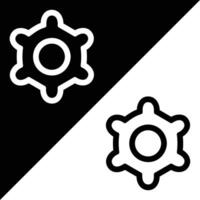 Setting icon, Outline style, isolated on Black and White Background. vector