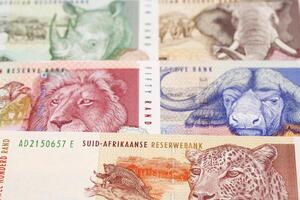 Old South African rand a business background photo