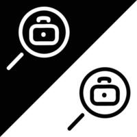 Job finding Icon, Outline style, isolated on Black and White Background. vector