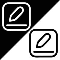 Pages or Edit icon, Outline style, isolated on Black and White Background. vector