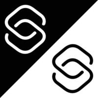 Shortcut script app icon, Outline style, isolated on Black and White Background. vector