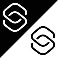 Shortcut script app icon, Outline style, isolated on Black and White Background. vector