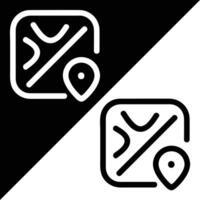 Map icon, Outline style, isolated on Black and White Background. vector