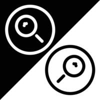 Pin icon, Outline style, isolated on Black and White Background. vector