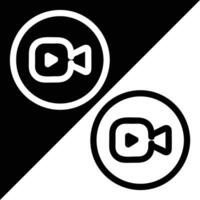 Movie editing app Icon, Outline style, isolated on Black and White Background. vector