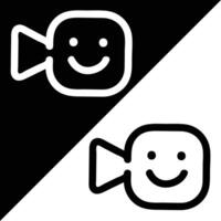 calling app Icon, Outline style, isolated on Black and White Background. vector