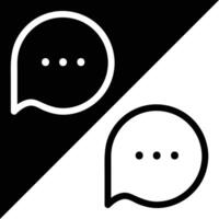 Speech bubble icon, Outline style, isolated on Black and White Background. vector