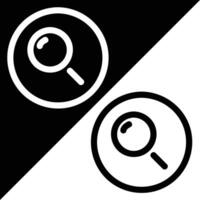 Pin icon, Outline style, isolated on Black and White Background. vector