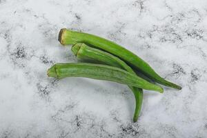 Raw organic natural okra vegetable photo