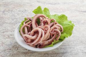 Marinated squid tentacles in the bowl photo