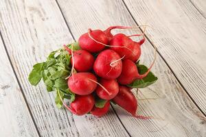 Heap ripe fresh red radish photo