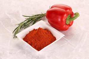 Red paprika powder aroma seasoning photo