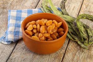 White bean in tomato sauce photo